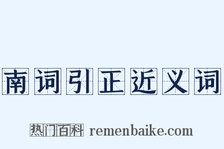 南词引正近义词是什么意思的图片